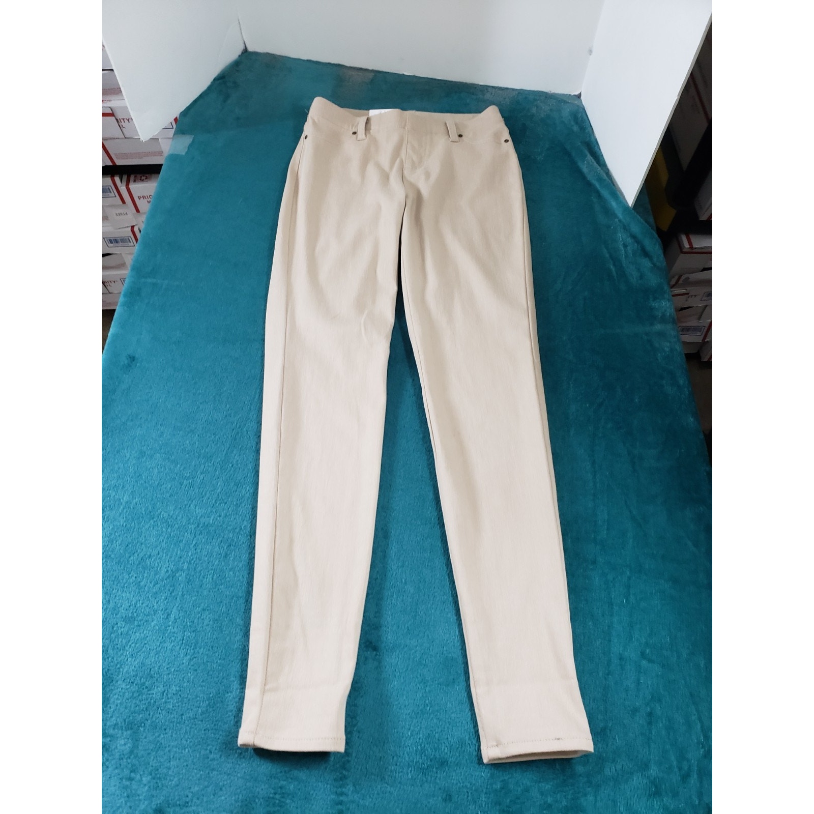 Time And Tru Dress Pants Size Small Womens Beige Stretch Mid Rise Skinny Nwt
